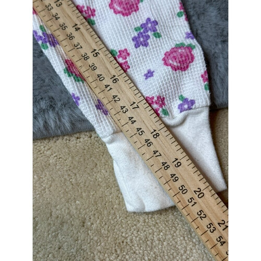 VTG 1990s Oshkosh B'Gosh Thermal Underwear Set Girls 10 Floral - Picture 9 of 12